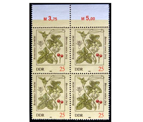 Giftplanzen 1982, 25 Pf, Viererblock