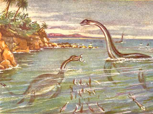 Tafel 1 aus dem Buch: Langhalsige Meersaurier vom Geschlechte des Plesiosaurus im süddeutschen Meer der Juraperiode. 