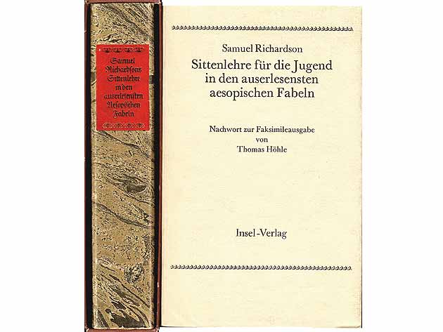 Samuel Richardson: Sittenlehre für die Jugend in den auserlesensten aesopischen Fabeln. Nachdruck der Ausgabe von 1757