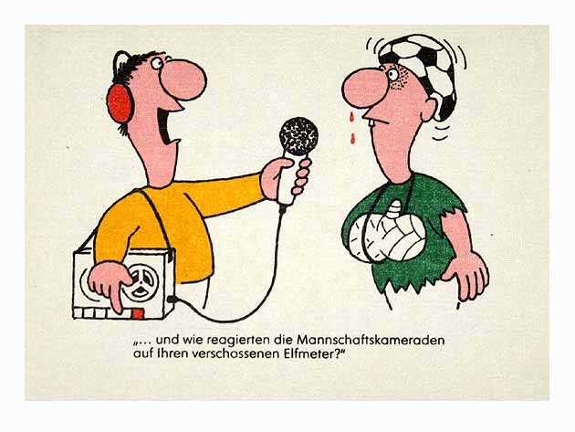 Jörg Rückmann: Postkarte "Elfmeter", Fussball Knüller. Humorvolle Karikaturen zum Fußball