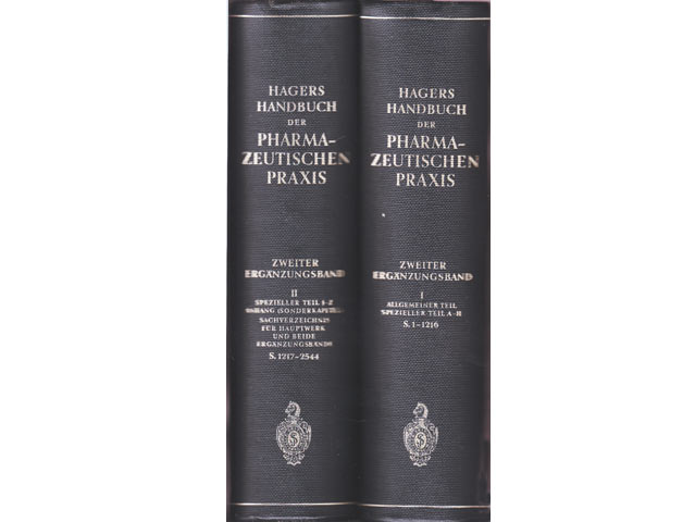 Walter Kern (Hrsg.): HAGERS HANDBUCH der Pharmazeutischen Praxis für Apotheker, Arzneimittelhersteller, Drogisten, Ärzte und Medizinalbeamte. Zweiter Ergänzungsband in zwei Teilen. 1958