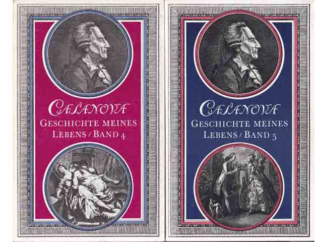 Giacomo Casanova: Geschichte meines Lebens. Casanovas Memoiren. Hrsg. und kommentiert von Günter Albrecht in Zusammenarbeit mit Barbara Albrecht. Übersetzung aus dem Französischen von Barbara Bartsch. Bände 4, 5, 6, und 9. Erste Auflage der Paperback-Auflage