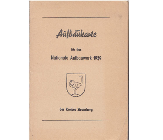Aufbaukarte für das Nationale Aufbauwerk 1959 des Kreises Strausberg