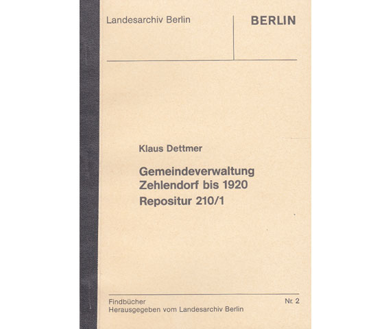 Büchersammlung "Findbücher Landesarchiv Berlin, Bibliotheksbestand Marienkirche Berlin". 4 Titel. 