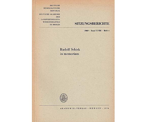 Konvolut "Rudolf Schick" 2 Titel. 