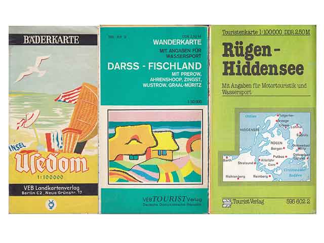 Konvolut "Bäder- und Wanderkarten Ostsee". 7 Titel. 