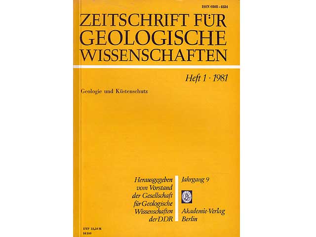 Zeitschrift für geologische Wissenschaften. Heft 1, 1981. Geologie und Küstenschutz