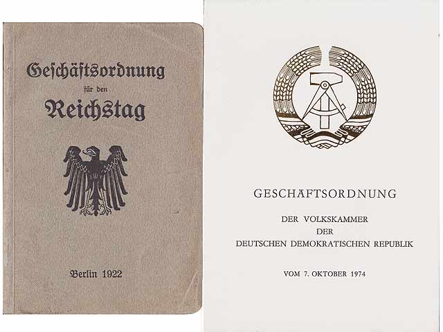 Sammlung "Geschäftsordnungen". 2 Titel. 