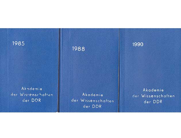 Hermes-Kalender der Akademie der Wissenschaften der DDR. 1985, 1988 und 1990. Hrsg. Akademie der Wissenschaften der DDR