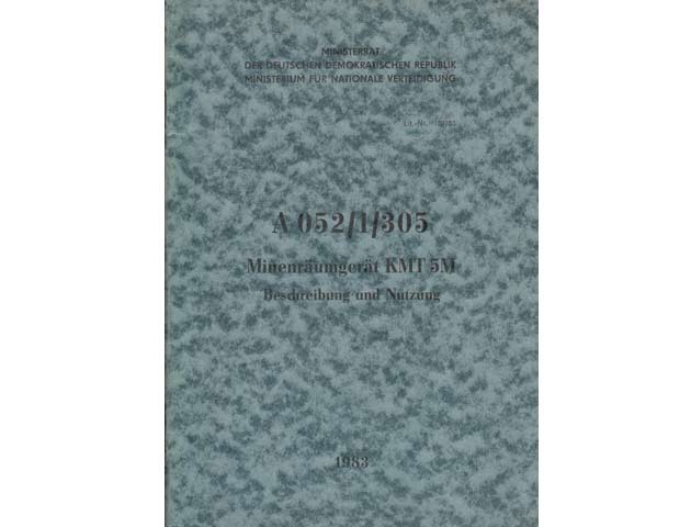 Minenräumgerät KMT 5M Beschreibung und Nutzung A 052/1/305