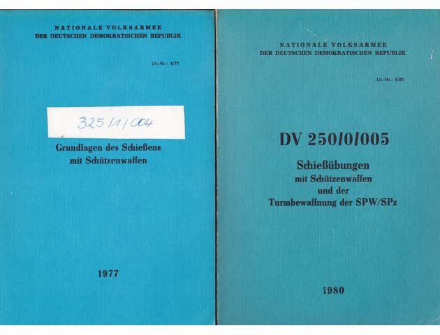 Sammlung "Vorschriften für Schießübungen in der NVA". 3 Titel. 