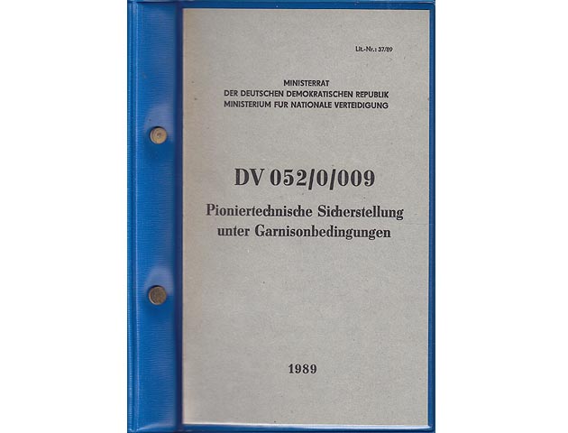 Pioniertechnische Sicherstellung unter Garnisonbedingungen DV 052/0/009
