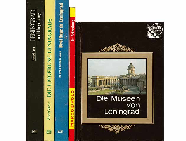 Konvolut „Reiseführer Leningrad/St. Petersburg“. 10 Titel.  