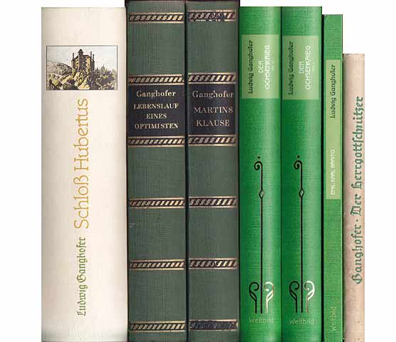 Büchersammlung "Ludwig Ganghofer". 7 Titel. 
