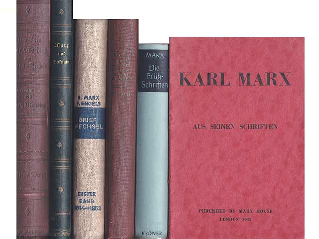Büchersammlung "Frühausgaben von Karl Marx und Friedrich Engels". 6  Titel. 