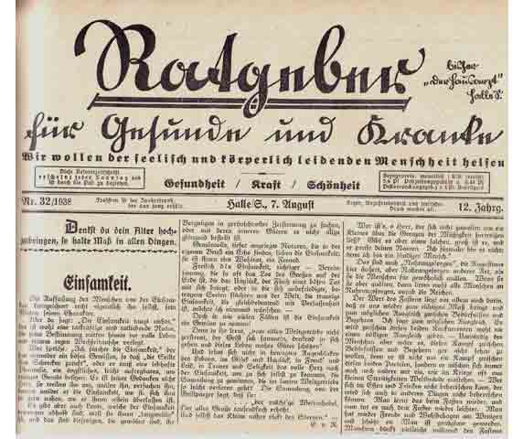 Ratgeber für Gesunde und Kranke. 12. Jahrgang/1938. Nr. 1 bis 52. Komplett. Gebunden