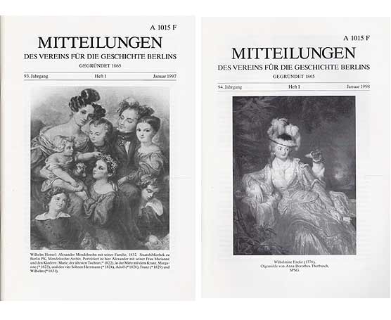 Konvolut "Mitteilungen des Vereins für die Geschichte Berlins". 9 Titel (11 Hefte). 