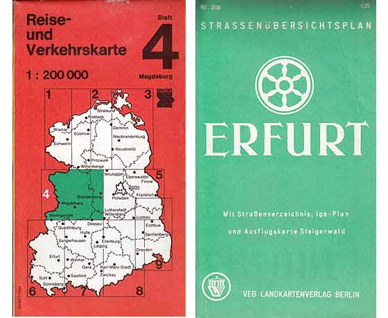 Konvolut „Landkarten/DDR“. 14 Titel. 