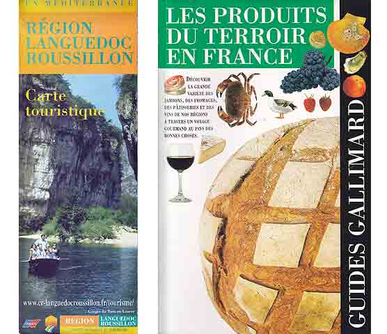 Übersichtskarten, Tourismus-Hefte, Museums-Führer und Flyer aus den schönsten Urlaubsgebieten Frankreichs. 32 Titel