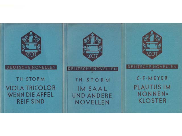 Büchersammlung "Deutsche Novellen des 19. und 20. Jahrhunderts". 3 Titel. 