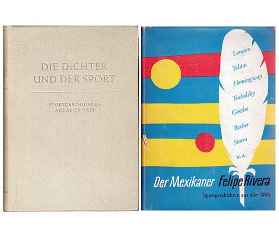 Die Dichter und der Sport. Sportgeschichten aus aller Welt. Illustrationen von Werner Kulle. In Leder gebundene limitierte Ausgabe: "Aus Anlass unseres zehnjährigen Bestehens überreicht  ...