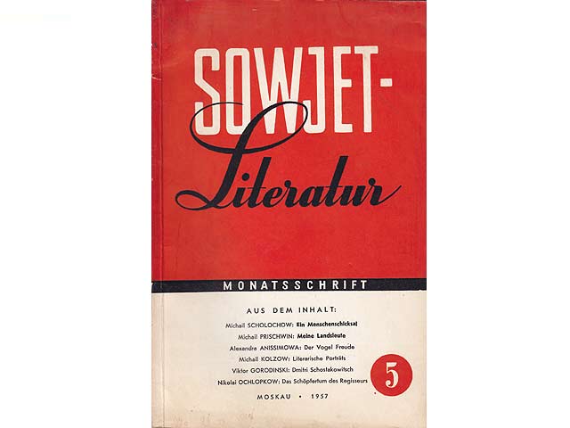 Konvolut „Michail Scholochow/Sowjetliteratur“. 6 Titel. 