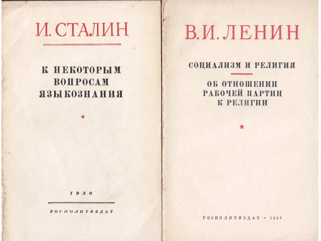 Broschürensammlung "Stalin/Lenin in russischer Sprache". 6 Titel. 