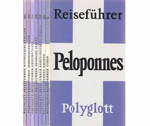 Büchersammlung „Polyglott Reiseführer Griechenland“. 8 Titel. 