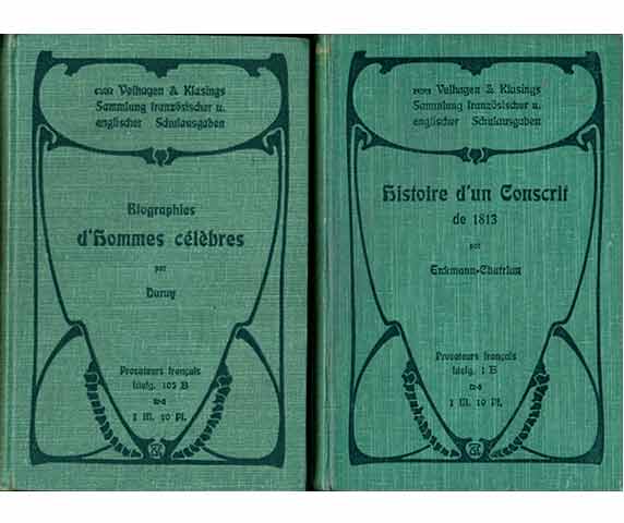 Büchersammlung „Velhagen & Klasings Sammlung französischer Schulausgaben“. 15 Titel. 