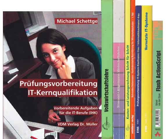 Büchersammlung  „IT-Kernqualifikation/Kaufmännische Berufsausbildung/Volkswirtschaftslehre“. 8 Titel. 