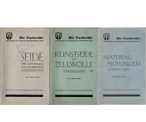 Konvolut "Seide, Kunstseide, Zellwolle". 3 Hefte. 