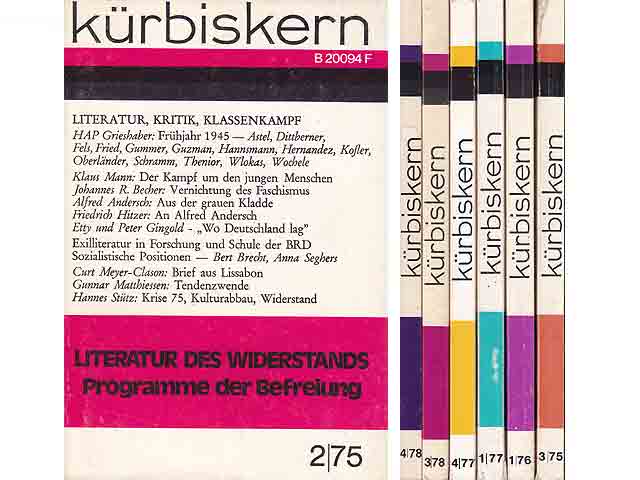 Büchersammlung "Kürbiskern. Literatur, Kritik, Klassenkampf". 11 Titel (18 Hefte).  