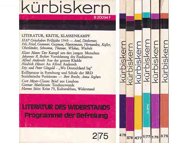 Büchersammlung "Kürbiskern. Literatur, Kritik, Klassenkampf". 11 Titel (19 Hefte).  