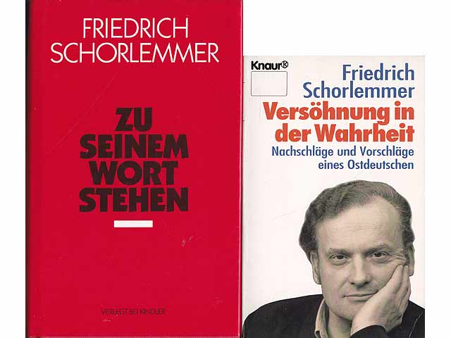 Signierte Bücher „Friedrich Schorlemmer“. 2 Titel. 