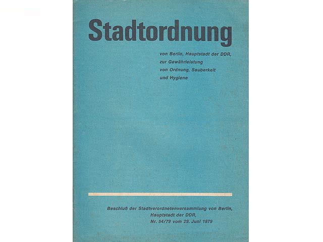 Konvolut  "Stadtordnungen Berlin". 3 Titel. 