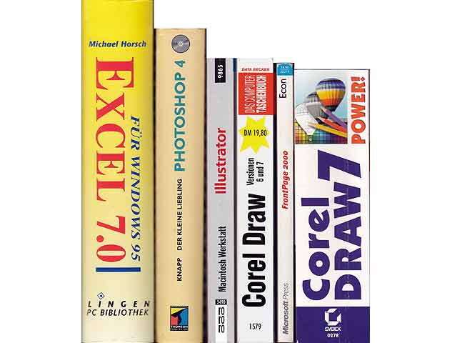 Büchersammlung „Handbücher, Grafik-Programme, Informatik“. 8 Titel. 