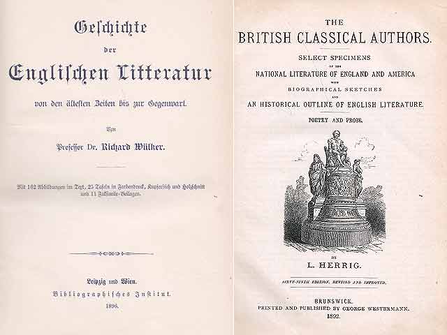 Konvolut „Zur Geschichte der englischen und amerikanischen Literatur“. 3 Titel. 