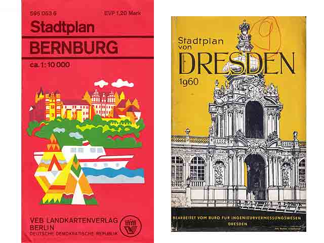 Konvolut "Verkehrskarten der DDR 1:200 000". 2 Titel.  