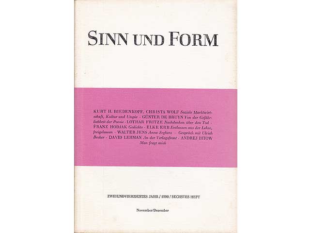 Konvolut „SINN UND FORM, Beiträge zur Literatur“. 7 Titel. 