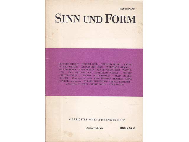 Konvolut „SINN UND FORM, Beiträge zur Literatur“. 4 Titel. 