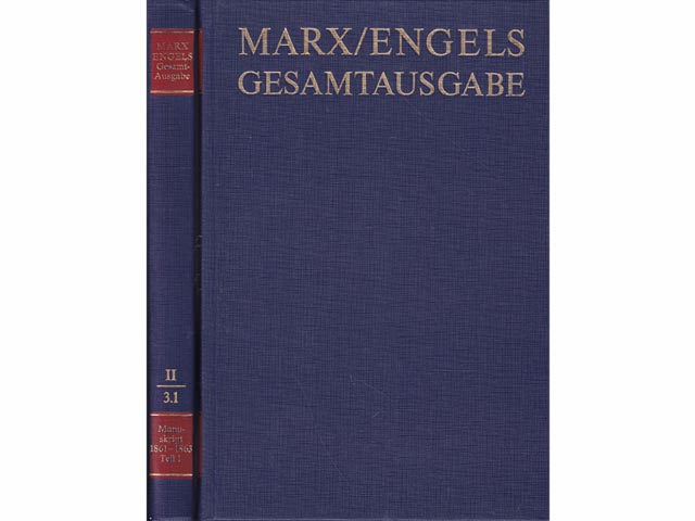 Marx Engels Gesamtausgabe (MEGA). Zweite Abteilung "Das Kapital" und Vorarbeiten. Der hier vorliegende Band ist: II / 3.1 (Text und Apparat)