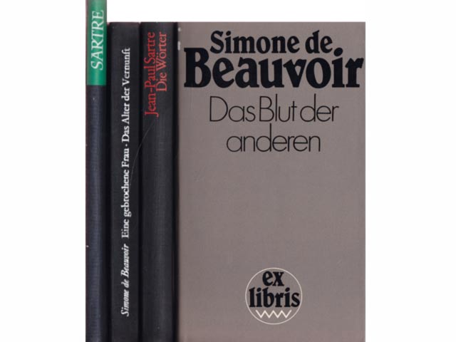 Büchersammlung "Simone de Beauvoir/ Jean-Paul Sartre“. 4 Titel. 