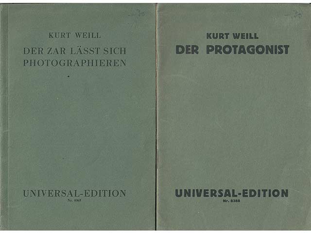 Konvolut "Kurt Weill". 3 Titel. 