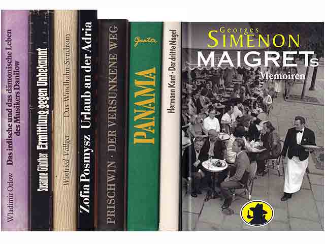 Büchersammlung „Memoiren, Erzählungen, Romane“. 9 Titel. 