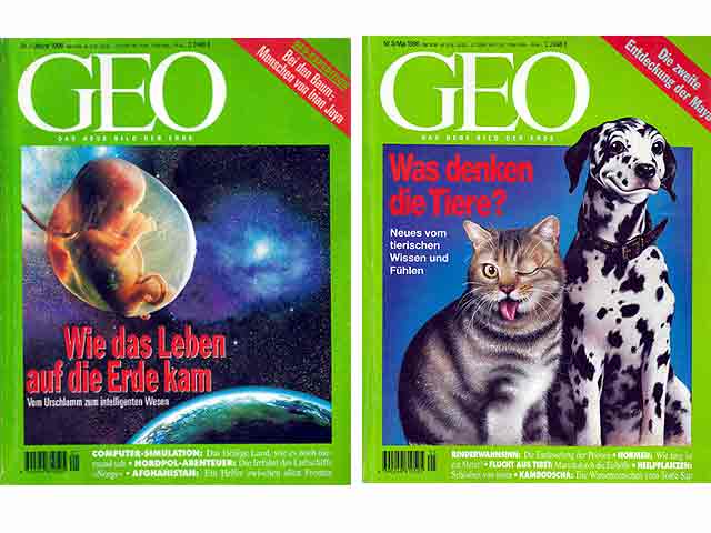 Büchersammlung GEO - Das neue Bild der Erde. Das Reportage-Magazin. 8 Titel. 