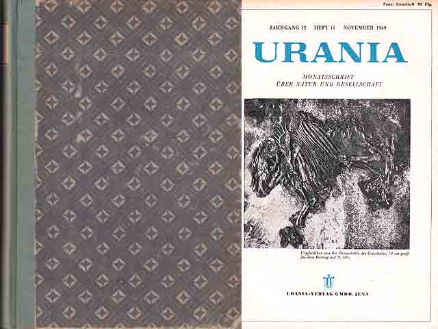 URANIA. Monatsschrift über Natur und Gesellschaft. Jahrgang 12. Hefte 1 - 12/1949