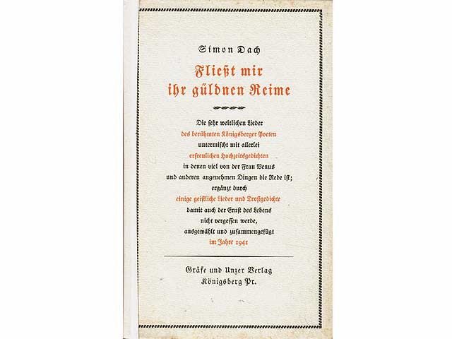 Konvolut "Gedichte, Lieder". 10 Titel. 