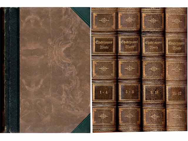 Shakespeares sämtliche Werke in zwölf Bänden. Übersetzt von Schlegel und Tieck. Mit einer Einleitung von Rudolf Fischer. Bände 1 bis 12 (4 Bücher)