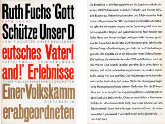 "Gott schütze unser deutsches Vaterland!" Erlebnisse einer Volkskammerabgeordneten