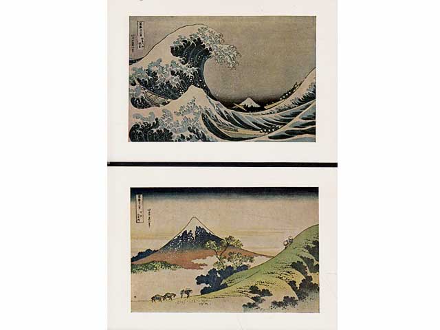 Die Spätmeister des japanischen Holzschnitts Sharahu. Hokusai, Hiroshige. 62 Abbildungen auf 58 Tafeln, davon 10 farbige